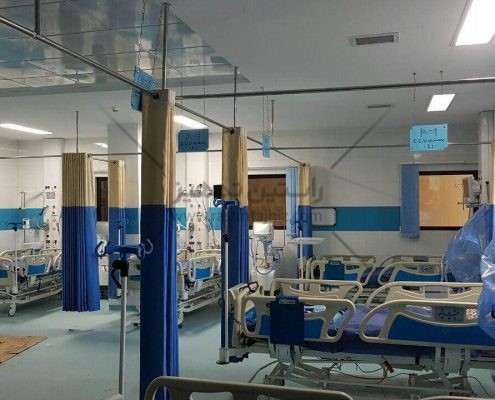 پرده آنتی باکتریال بیمارستانی ساخت ایران تولید شده توسط شرکت راستین تجهیز